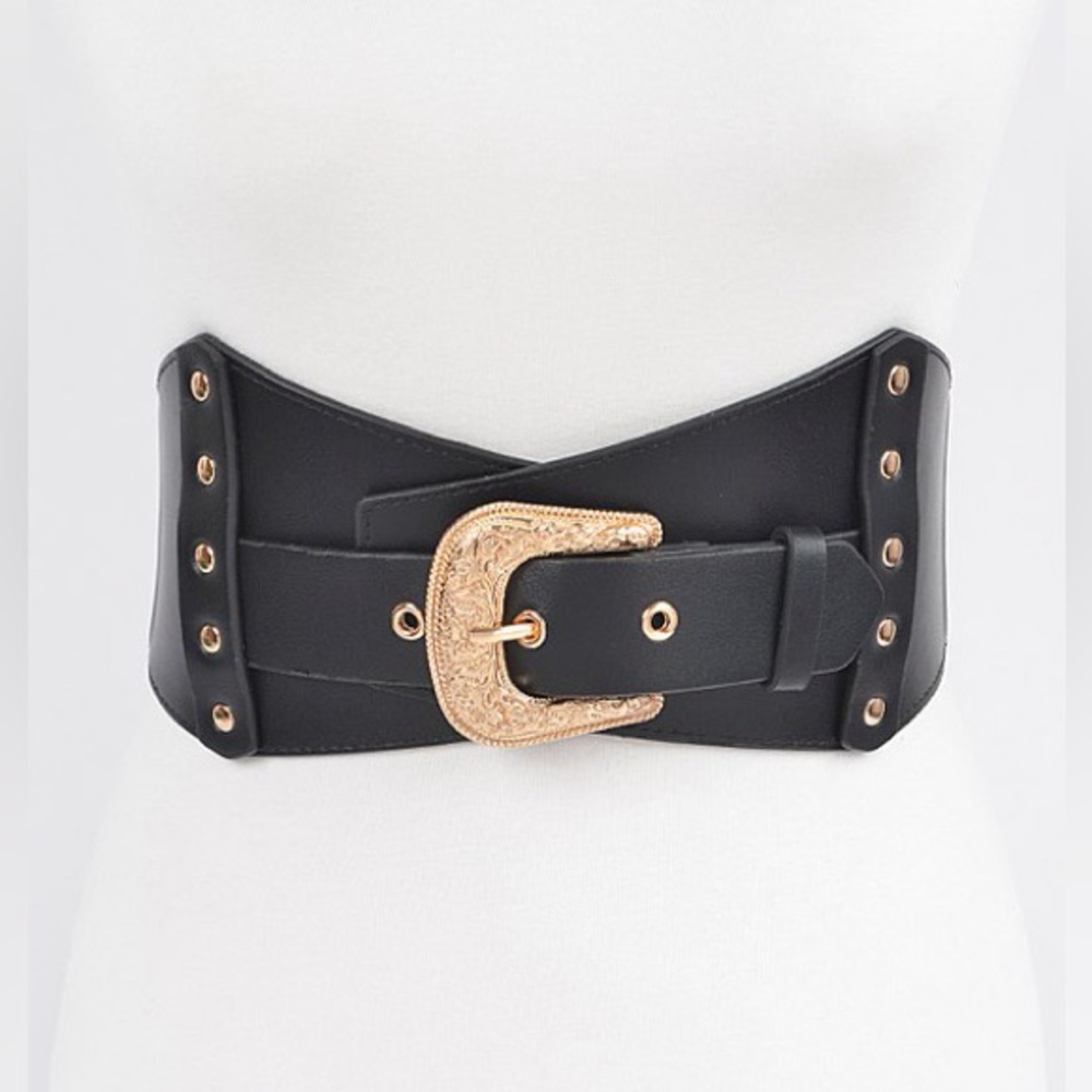 52B. Metal Buckle Stretch Belt - Picture 2 of 8